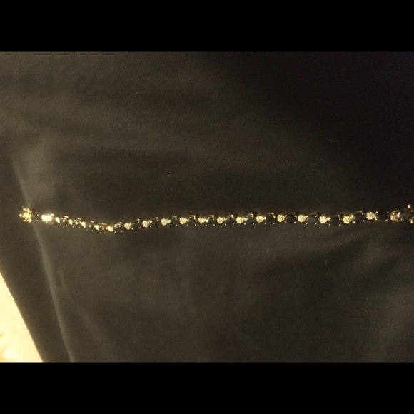 18 k yellow gold diamond sapphire bracelet - Picture 2 of 4